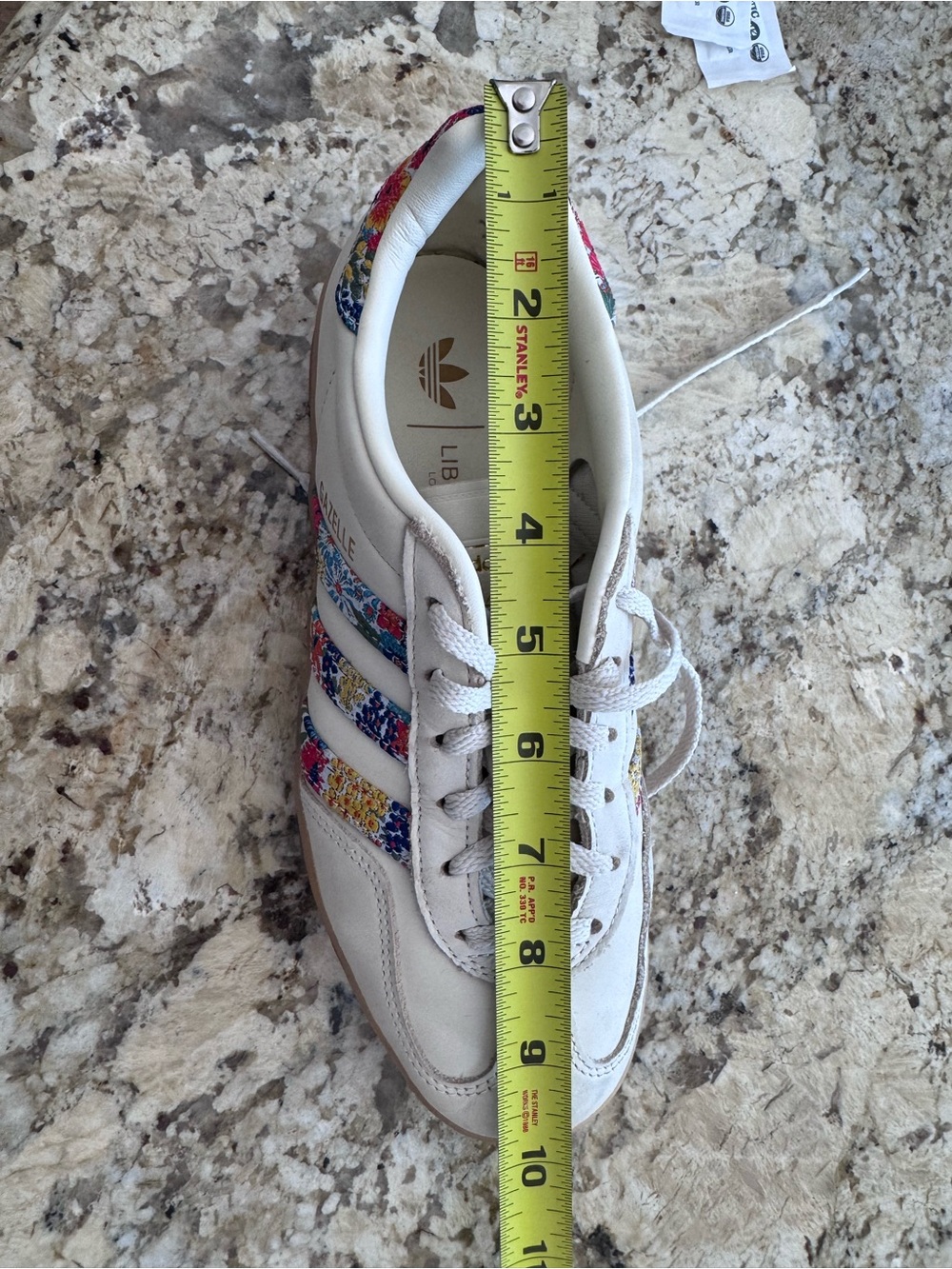 adidas x liberty Cream Gazelle Sneakers with Multicolor Floral Stripes - Picture 4 of 4